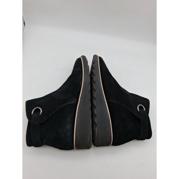 Clarks Collection Women's 9.5 M Sharon Spring Boot Black Suede Wedge Side Zip - Picture 7 of 11